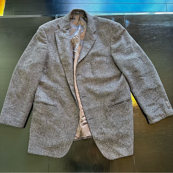 Vintage Hugo Boss XXL Blazer Suit Jacket Wool Blend Brown European Made